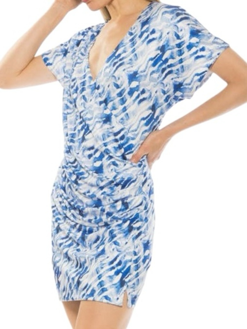 Alexia Admor Fiona Draped V Neck Sheath Dress